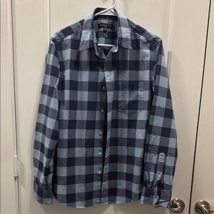J. Crew Men's Blue Checkered Shirt Size M